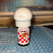 Vintage Italian Chef Apron Hat Wood Spoon Stacking Salt and Pepper Shakers - $14.70