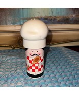 Vintage Italian Chef Apron Hat Wood Spoon Stacking Salt and Pepper Shakers - $279.40 MXN