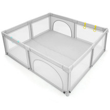 Large Infant Baby Playpen Safety Play Center Yard with 50 Ocean Balls-Gray - Co - £101.82 GBP