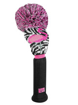 Loudmouth Savage Flamingos Black / White / Pink Driver Pompom Headcover. - £39.36 GBP