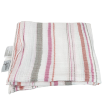 Aden And Anais Swaddle Muslin Cotton Baby Security Blanket Pink + Grey Stripes - $37.05