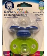 Gerber First Essentials Calming Pacifiers 0-6mo 2 per Pack Blue Green BP... - $27.00