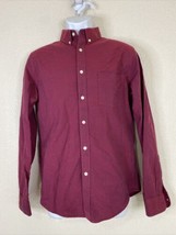 Goodfellow Men Size S Dark Red Button Up Shirt Long Sleeve Pocket - £5.75 GBP