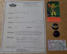 REO Speedwagon 5pc Collection Buttons 1995 Ticket Stub Official Pass + 85 Press  - £23.28 GBP