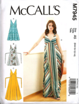 McCall&#39;s M7945 Misses 6 to 14 Tie Back Mini or Maxi Dress Uncut Sewing P... - £11.64 GBP