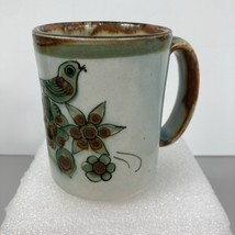 Ken Edwards Pottery Coffee Cup Mug El Palomar Mexico Art Green Bird Flow... - $23.75