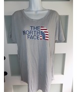 The North Face Relaxed Fit Americana Flag Gray T-shirt Size L Women&#39;s - $22.25