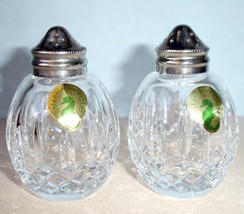 Waterford Lismore Giftology Round Salt &amp; Pepper Shakers Crystal Pair New - £98.27 GBP