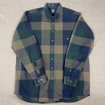 Cinch Mens XL Button Down Shirt Brown Plaid Long Sleeve Western Rodeo Co... - $23.16