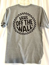 Vans Mens Short Sleeve T Shirt Gray Size Small Off The Wall Logo Skater T - £10.77 GBP