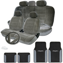 For Toyota Premium Grade Grey Velour Car Truck Seat Covers Vinyl Mats Set - £43.22 GBP