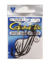 Gamakatsu Offset Shank Worm RB Fish Hook, Size 4/0, Pack of 5 - $6.49