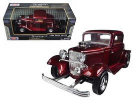 1932 Ford Coupe Burgundy 1/24 Diecast Model Car by Motormax - £31.39 GBP