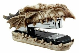 Ebros Skeleton Bone Dragon Head Stapler 6.75&quot;L Office Desktop Accessory Decor - £19.97 GBP