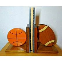 Football/Basketball Wooden Bookends! Very Unique! Hand Crafted! NICE! - $13.99