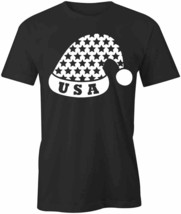 Usa Christmas Hat T Shirt Tee Short-Sleeved Cotton Holiday Clothing S1BSA315 - £14.21 GBP+