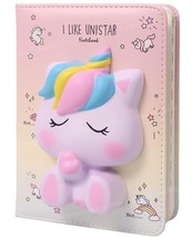 Unicorn Stress Relief Notebook with Soft Touch for Kids Girls 7X5Inch 12... - £27.23 GBP