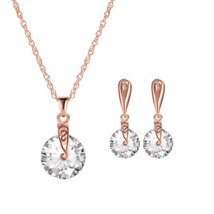 Hesiod High Quality 2pcs/Lot Necklace Earring Jewelry Set Gold Color Alloy Round - £17.80 GBP