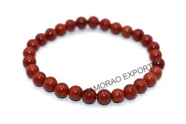 Natürlich Roter Jaspis Ein 6x6 MM Perlen Stretch Verstellbar Armband ASB-37 - £5.36 GBP