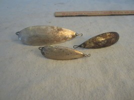 vintage lot of 3  Fishing Lures Spoons silver JOHNSONS SILVER MINNOW - £14.33 GBP