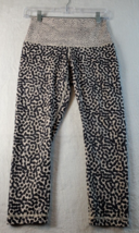 Lululemon Leggings Womens Size 6 Black Tan Leopard Print Polyester Logo ... - $19.53