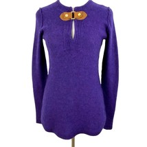 Tory Burch Sweater Small Womens Purple Knit Long Sleeve Wool Angora Pull... - £35.68 GBP