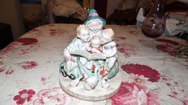 Vintage Shafford Bisque Porcelain Handpainted Lady Singing With Children Geese - £10.92 GBP