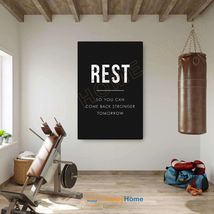 Gym Quote Wall Art Rest Exercise Workout Room Fitness Gym Print Home Decor-P934 - £20.85 GBP+