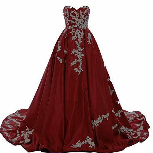 Plus Size Strapless Ball Gown Long White Lace Prom Evening Dress Burgundy US 20W