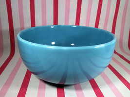 Gorgeous Mid Century Robin&#39;s Egg Blue Stoneware Pottery Deep Mixing Bowl - £38.25 GBP