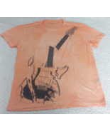 John Varvatos Star USA Men&#39;s Stone Wash Orange Broken Guitar Graphic T-S... - $55.74 CAD