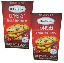 2 Packs THINaddictives Cranberry Almond Thin Cookies - 20.3oz, Pack of 75 - £31.90 GBP