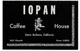 IOPAN Coffee Shop Menu Santa Barbara California Folksingers Live Entertainment - £118.57 GBP
