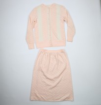 Vintage 50s Womens Size 10 2 Piece Striped Knit Cardigan Sweater Skirt S... - $89.05