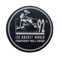 1992 Ice Hockey World Championship Pool A Seniors Hockey Puck - £17.12 GBP