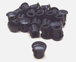 x25 Essentra 62MP0250 1/4&quot; Hole Cap Dome Plug Black Plastic Nylon Heyco Style - £6.29 GBP