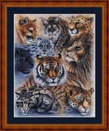 BIG CATS - pdf cross stitch chart  Original Artwork ©  Steven Michael Ga... - $12.00