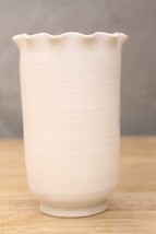 Vintage Studio Art Wheel Thrown Pottery KATTIS Cream Pie Crust Edge Flow... - $23.25