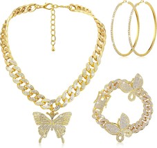 3 PCS Butterfly Chain Jewelry Set - £32.21 GBP