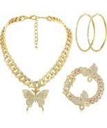 3 PCS Butterfly Chain Jewelry Set - £31.57 GBP