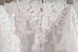 White Off Shoulder Crop Lace Top Wedding Bridal Custom Plus Size Floral Lace Top image 4