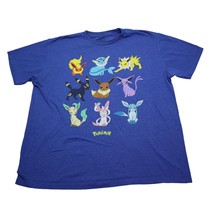 Pokemon Mens Shirt XL Blue Short Sleeve Graphic Print Preshrunk Pullover Tee - £12.32 GBP