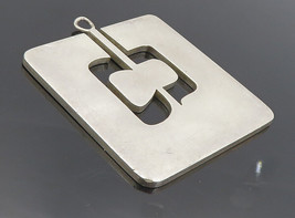 M&amp;PL 925 Sterling Silver - Vintage Shiny Cutout Design Square Pendant - PT6528 - £93.30 GBP