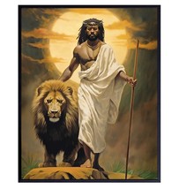 African American Art Jesus Poster for Black Man Inspiring Christian Gifts for Af - £24.43 GBP