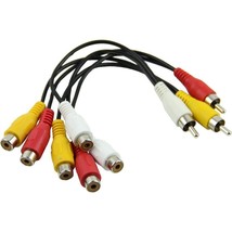 3 Rca New Male Jack To 6 Rca Female Plug Splitter Audio Video Av Adapter Cable - £18.95 GBP