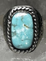 Navajo ring size 7.50 turquoise sterling silver band women men - £145.37 GBP