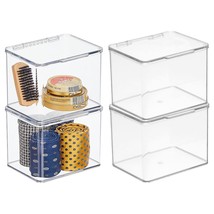 mDesign Plastic Closet Storage Organizer Box Containers with Hinged Lid for Shel - £65.05 GBP