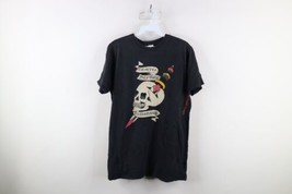 Vintage Ed Hardy Christian Audigier Mens M Distressed Tattoo Skull T-Shirt Black - £38.88 GBP