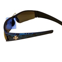 NEW Choppers Shades Half Rimmed Black Frame W/ Blue Flame 6579 - $4.86