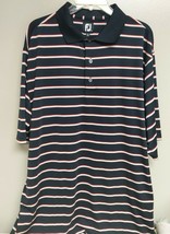 FootJoy Golf Polo Shirt Mens Size XL Black Red White Striped Short Sleeve - £23.67 GBP